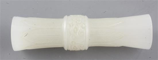 A Chinese white jade model of a gu vessel, late 19th / early 20th century, height 6.6cm